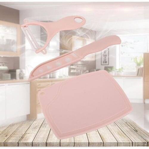 3Pcs/set Advanced Ceramic Cutting Board Kit Home Mini Fruit Knife Peeler for Kitchen Camping Cutting