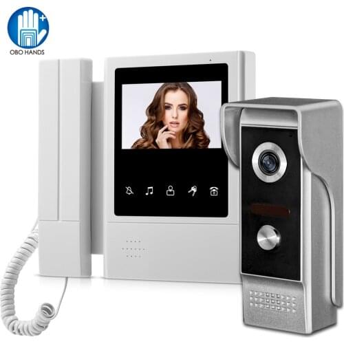 4.3" Wired Video Doorbell Intercom System Door Phone Monitor Screen with Night Vision Camera Two-way Audio 700TVL 25 Ringtones