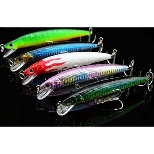 5Pcs Minnow Lure Fish Bait 5 Colors 18g 12cm Wobbler Bait Crankbait Pesca Sea Bass Fishing Tackle