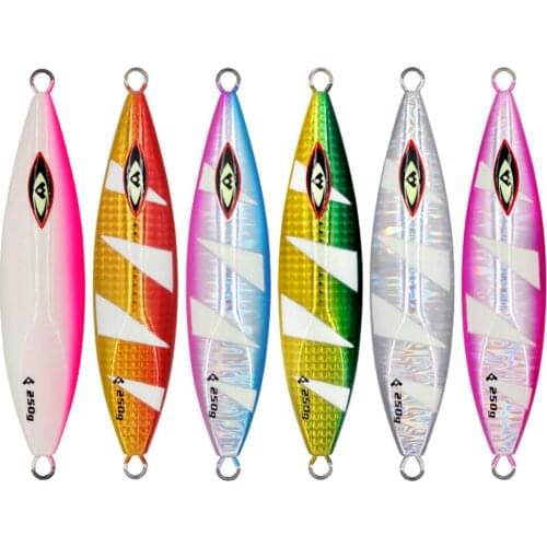 5PCS Fishing Fish Deep Sea Metal Glow Jigging Jig spoon Lure Hook baits 180/220/250g