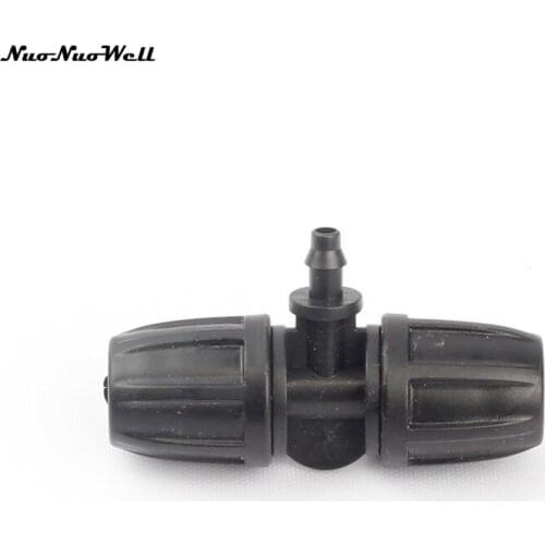 6pcs NuoNuoWell Thread Lock 8/11mm to 4/7mm Barbed Tee Reducing Connector Micro Irrigation Garden Drip System Veg Plot Watering