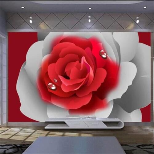 Wellyu Customized large murals fashion home decoration romantic red rose TV background wall wallpaper papel de parede