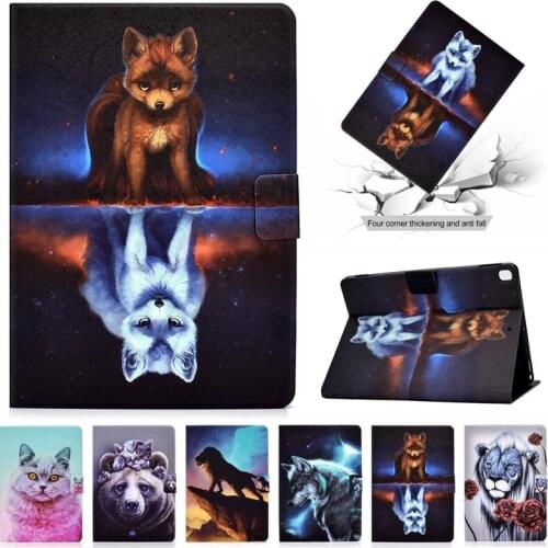 Tablet Cover For iPad 10.2 Case 2019 2020 Color Wolf Fox Animal Cover For iPad 8 7 8th 7th Generation Case Coque Funda