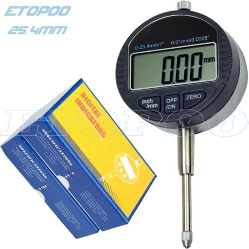 25.4mm/1" Digital Dial Indicator 0.01mm Electronic dial indicator Gauge Meter Metric/Inch With RS232 Data Out Retail Box
