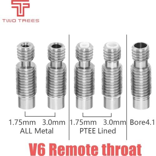 E3D V6 Heat Break Hotend Throat For 1.75/4.1mm All-Metal/with PTFE, Stainless Steel Remote Feeding Tube Pipes 3D Printer Parts