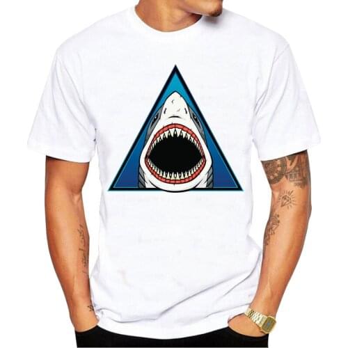Cartoon Shark Printed T Shirt Summer T Shirt Popular Tees Amazing Short Sleeve Men Tops Unique Cool