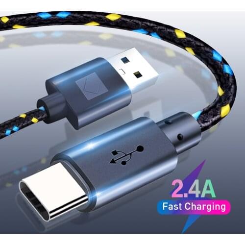 Nylon USB Type C Cables Date Fast Charging Cord For Samsung S6/7 For Huawei Xiaomi redmi note 9 pro Telephone USB-C type-c Cable