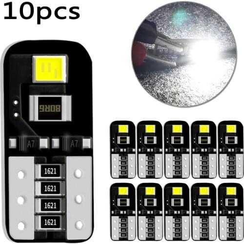 10pcs Car LED Indicator License Plate Light Reading Lamp T10 194 168 LED 2835 2E High Power T10 LED Bulbs