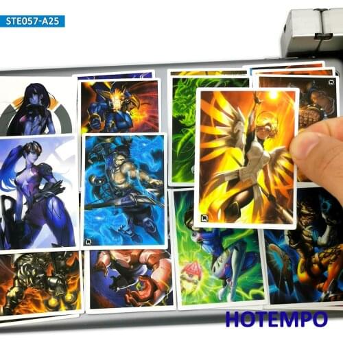25pcs Popular Fashion Game Poster Style Stickers Widowmaker DVA Lena Hanzo for Mobile Phone Laptop Luggage Case Anime Stickers
