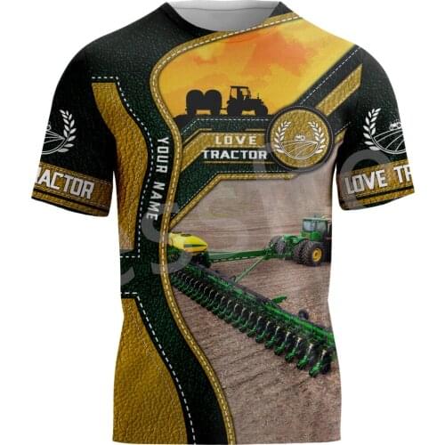 Tessffel Newest Worker Farmer Tractor Instrument Camo 3DPrint Summer Casual Unisex Funny Tee Shorts Sleeve T-Shirts Men/Women A4