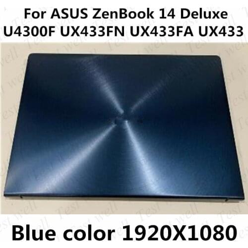 Original replacement For ASUS ZenBook 14 Deluxe U4300F UX433FN UX433FA UX433 LCD screen assembly Upper part of laptop1920X1080