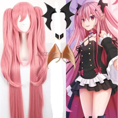 Anime Owari No Seraph of The End Krul Tepes Cosplay Wig Long Straight Synthetic Hair Accessories Ears Prop +Free Wig Cap