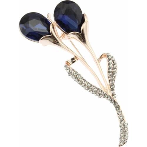 Simple rhinestone Leaf Brooch Plant Corsage pin Wedding Bride Clothing Decoration flower brooch pin for Womens Gift