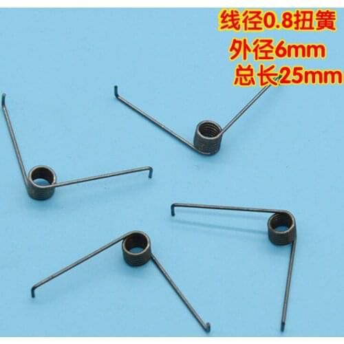 4Pcs 0.8mm wire diameter torsion spring 6mm outside diameter small springs 25mm Length 6 Turns