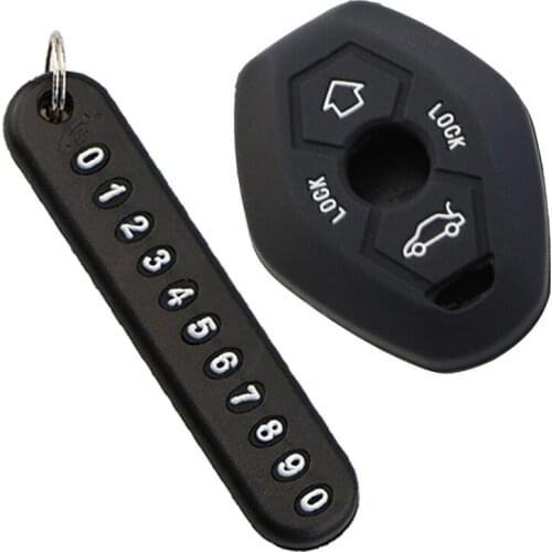 Silicone Car Key Protection Cover Case With Phone Number KeyChain Packing Card for BMW E38 E39 E46 E53 E60/61 E63/64 E83 E85/86