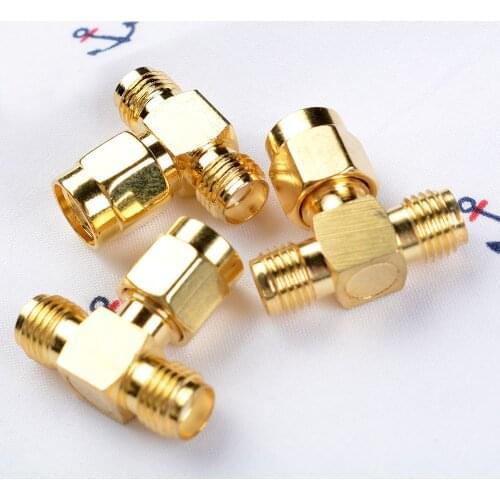 SMA Male to Two SMA Female Triple T RF Adapter Connector 3 Way Splitter