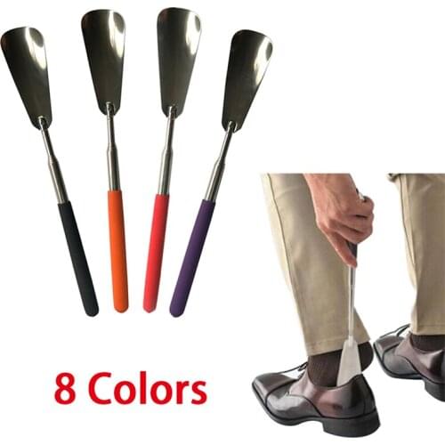 Telescopic Steel Long Handle Professional Shoe Horn Flexible Long Handle Shoehorn Useful Shoe Lifter Shoe Spoon