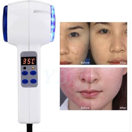 Face Care Hot Cold Beauty Machine Facial Skin Tighten Ultrasonic Cryotherapy Blue Photon Acne Treatment Skin Beauty Massager