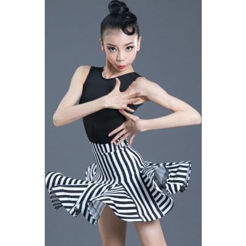 2020 Summer Girls Latin Dance Skirt Children Practice Clothing Competition Performance Dance Costumes Girls Latin Dance Dress
