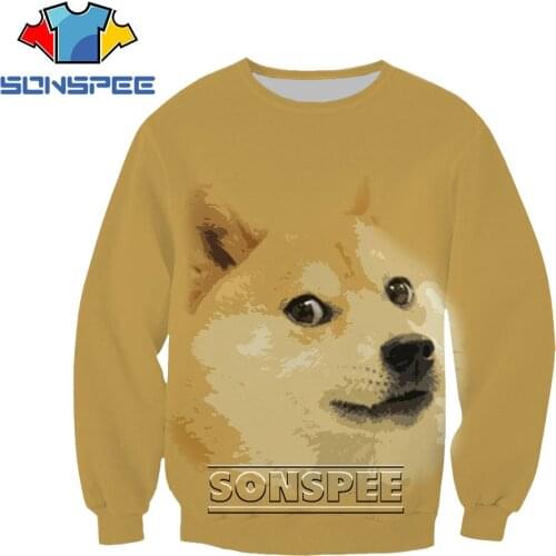 SONSPEE 3D Printing Anime Doge Anamal Dog Hunter Funny Sweatershirt Men Sports Tops Women Long-sleeved Shirts Harajuku Hip-hop