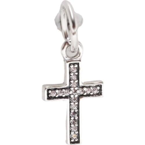 DoDoFly Real Original 925 Sterling Silver Zircon Cross Pendant For Women Birthday Fashion Jewelry Gift