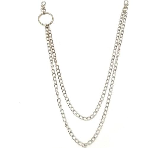 2 Layer Punk Waist Wallet Chain Rock Trousers HipHop Pant Jean Key Chains Big Ring Keychains Gothic Biker Portachiavi