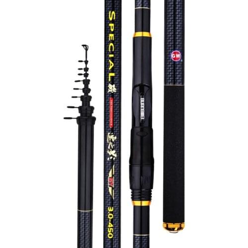 3.6m 4.5m 5.4m Rock Fishing Rod Carbon Long Section Telescopic Wedkarstwo Olta Ultra Light Super Hard Distant Throwing Pole