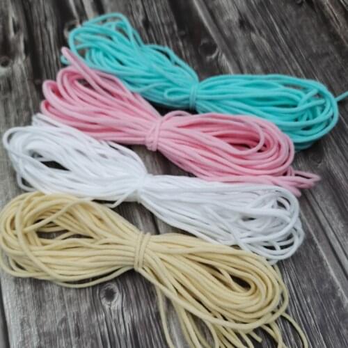 3mm Colorful Elastic Band Rope for Mask Sewing Ear Hanging Rope Round Elastic Band Cord DIY Crafts Sewing Garment Accessories