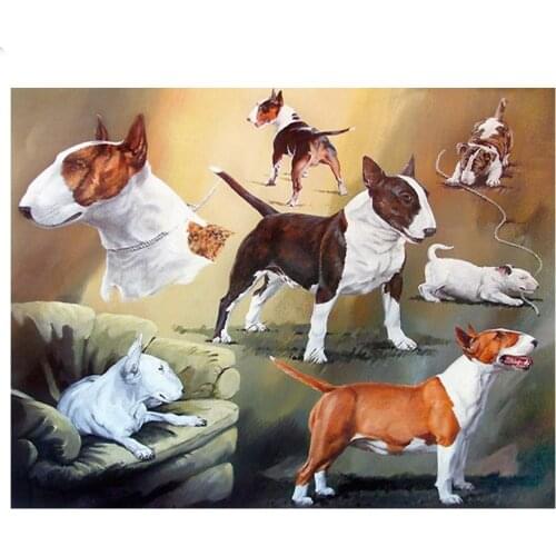 5d diy Diamond Painting Bull Terrier cross stitch kit diamond mosaic sale diamond embroidery animal cute dog walll sticker L598