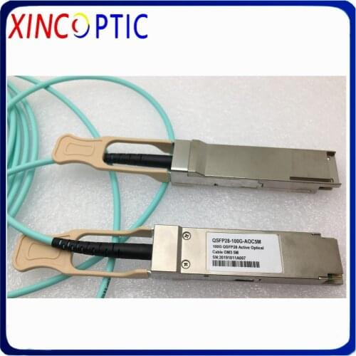 Free Shipping 100G QSFP28 AOC 20M Cable, 100Gbps OM3 OM4 20 Meters MPO SFP Module AOC Active Optic Fiber Cable