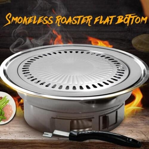 Smokeless Barbecue Grill Pan Nonstick Gas Stove Plate Outdoor Roasting Tool