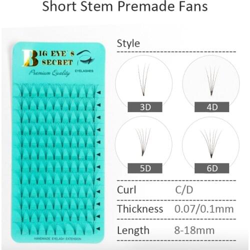 Big eyes secret Lashes 3d4d5d6d Heat Bonded Pre Made Volume fans Faux Mink Premade Russian Volume Eyelash Extension