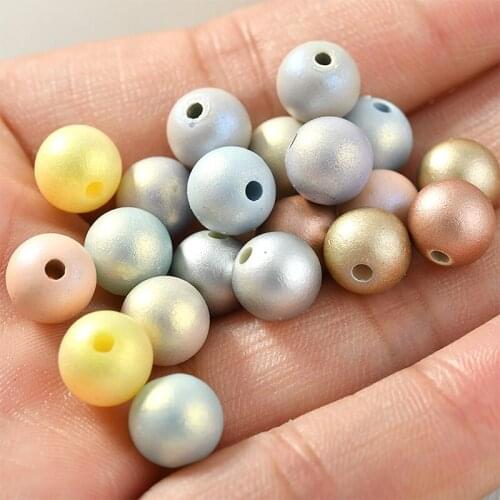Wholesale 200pcs 8mm Rubber Acrylic Pearl Beads DIY Jewelry Findings Loose Round Jewelry Bracelet Necklace Beading Material