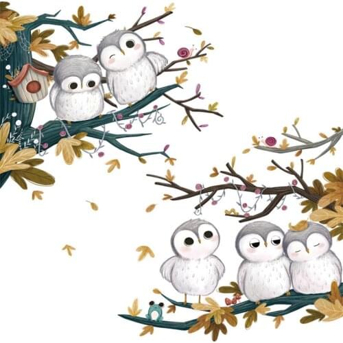 Cartoon cute animal owl wall decoration decals kindergarten classroom childrens room decoration wall stickers
