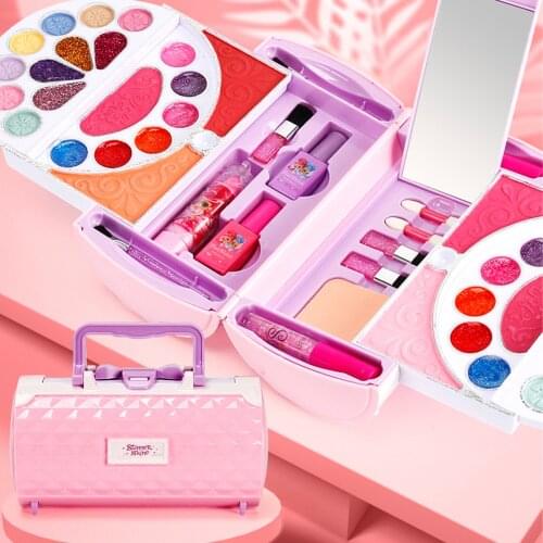 Children Makeup Set Non-toxic Washable Princess Cosmetic Baby Pretend Play Beauty Make Up Toy For Girls Kids Christmas Gifts
