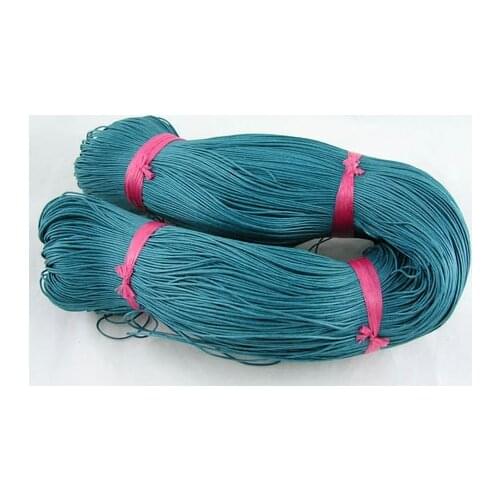 Cotton Wax Cord, Teal, 1mm in diameter, about 430m/bundle