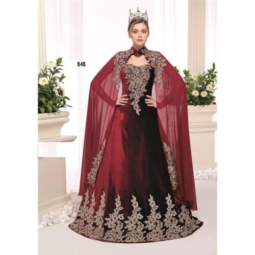 Hurrem Sultan Cape Style Henna Kaftan Velvet SML646