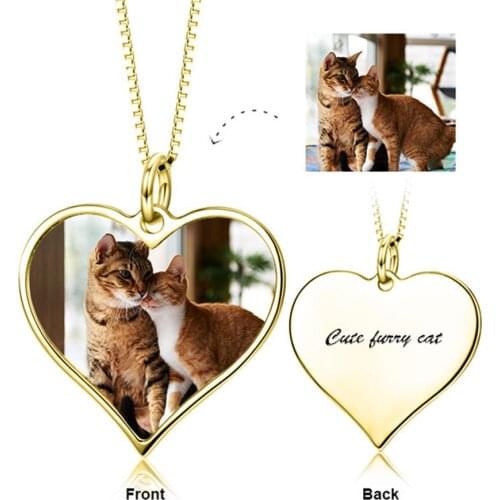 Custom Necklace 925 Sterling Silver Personalized Color Photo Necklace With Chain Adjustable Pendant Necklace Jewelry