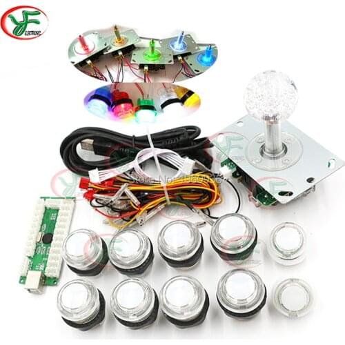 Classic Arcade DIY Kits USB Encoder To PC Joystick Game 5V LED Illuminated Push Button For Arcade Mame Raspberry Pi 1/2/3/3