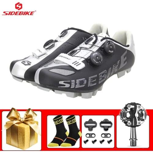SIDEBIKE Mountain Bike Sneaker Men Women Self-locking Breathable Riding Bicycle Shoes Add SPD Pedals Outdoor Sport Footwear