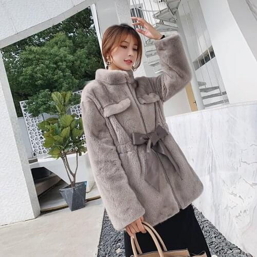 2019 winter new real mink fur coat female long section velvet anti-season clearance dry mink fur jacket