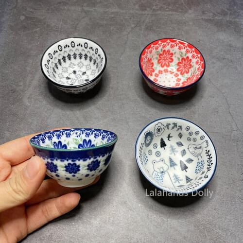 Dollhouse Mini Ceramic Soup Bowl, Noodle Bowl Food Play House Dollhouse Scene Kitchen Accessories