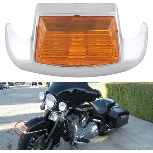 Motorcycle Amber Front Fender Tip Light Red Leading Edge Fender Driving Tail Light For Harley FLSTC Heritage Softail FLHT FLHTCU