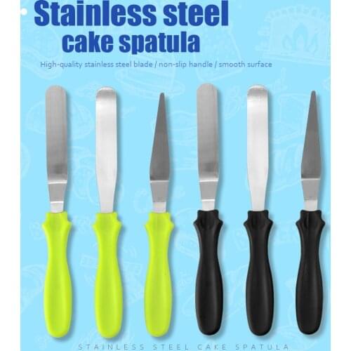 XYj Stainless Steel Baking Tool 3Pcs Set Cake Spatula Cake Spatula Butter Cream Icing Frosting Knife Kitchen Pastry Decorating