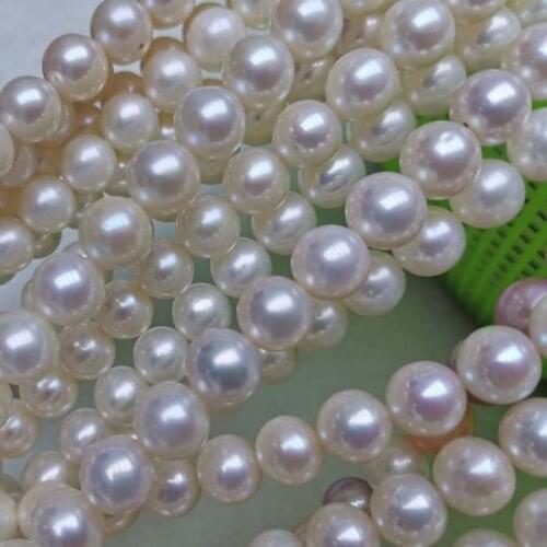 Newly AA++ wholesale loose string 9mm round freshwater pearl
