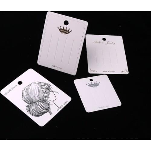 Jewelry Boutique Supplier 50PCS White Hairpin Package Card Shop Counter Hair Clip Ornament Packaging Display Cards Grey Crown