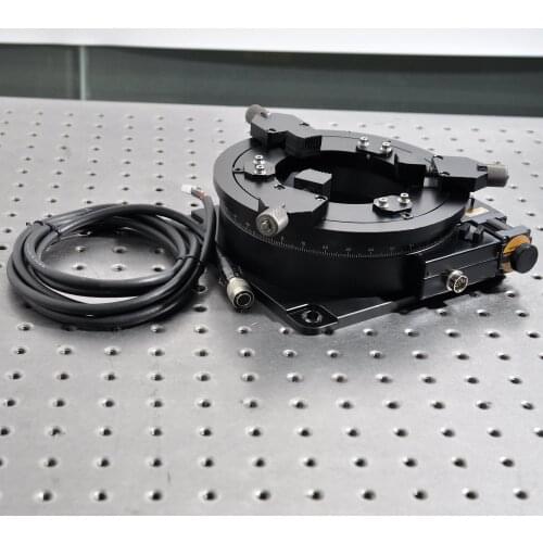 R-axis hollow 360-degree rotary adjustment table electric indexing turntable sliding table aluminum 170mm