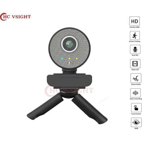 1080p Wide Angle 360° Panoramic Webcam AI Human Automatic Tracking With Dual Noise Reduction Microphones For Video Conferences