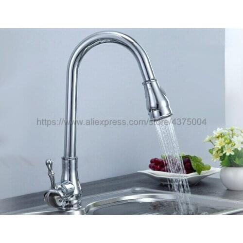 Kitchen Faucets 360 Swivel Polished Chrome Mixer Tap Bathroom Basin Mixer Hot Cold Tap Antique Faucet Nsf102
