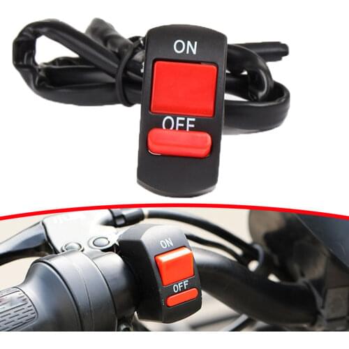 Universal Motorcycle Handlebar Flashing Switch Moto Light Switch ON OFF Button ATV Bike DC12V/10A Black Two Core Wire